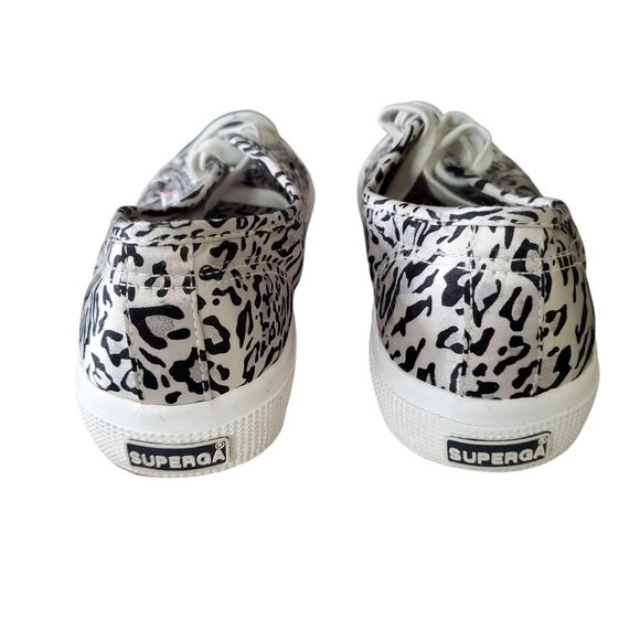 Superga 9.5 USW Trainers Leopard Zebra Print Canvas Sneakers Rubber Sole Unisex - Picture 3 of 10